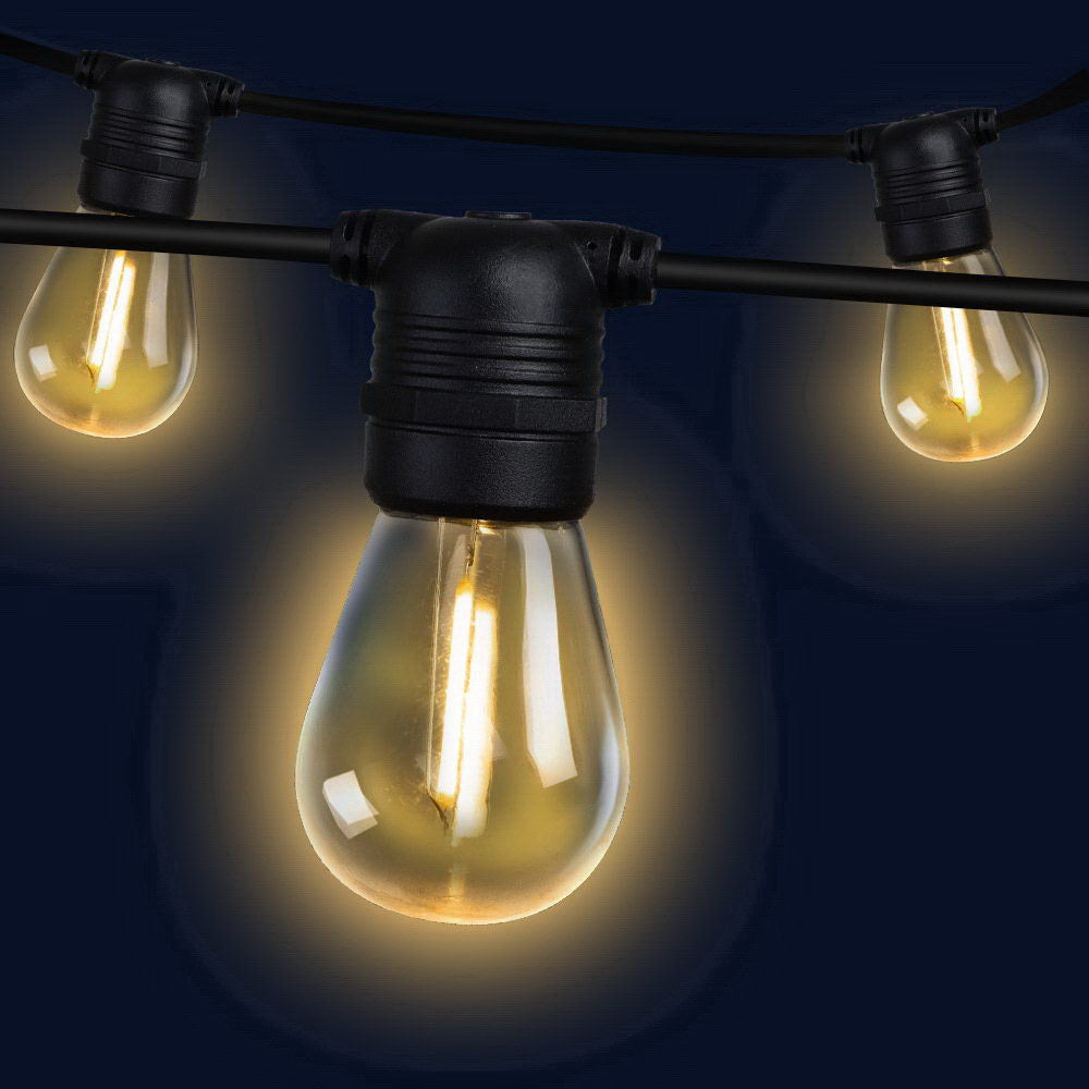 Warm White Festoon Lights, 23m, 20 Bulbs