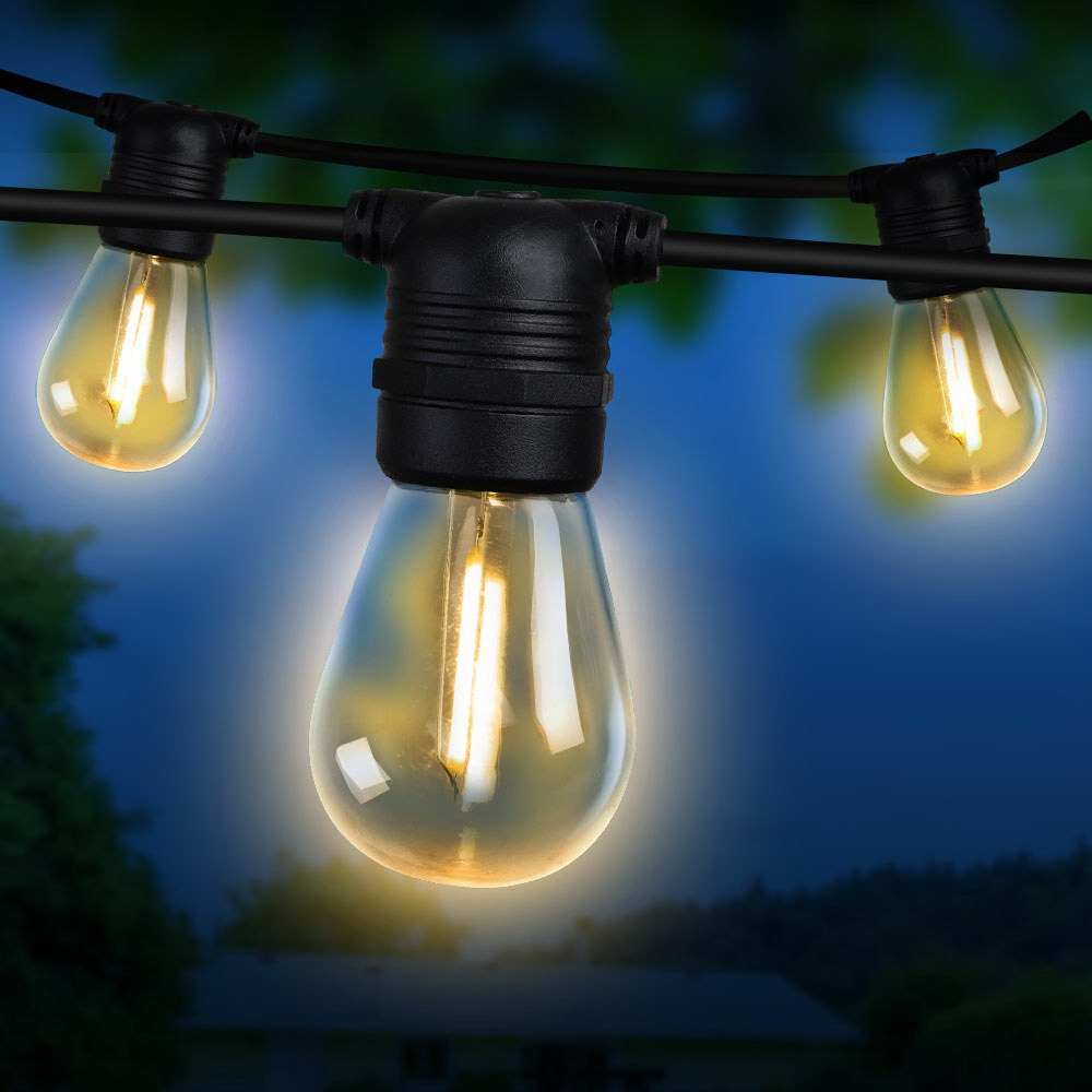Warm White Festoon Lights, 23m, 20 Bulbs