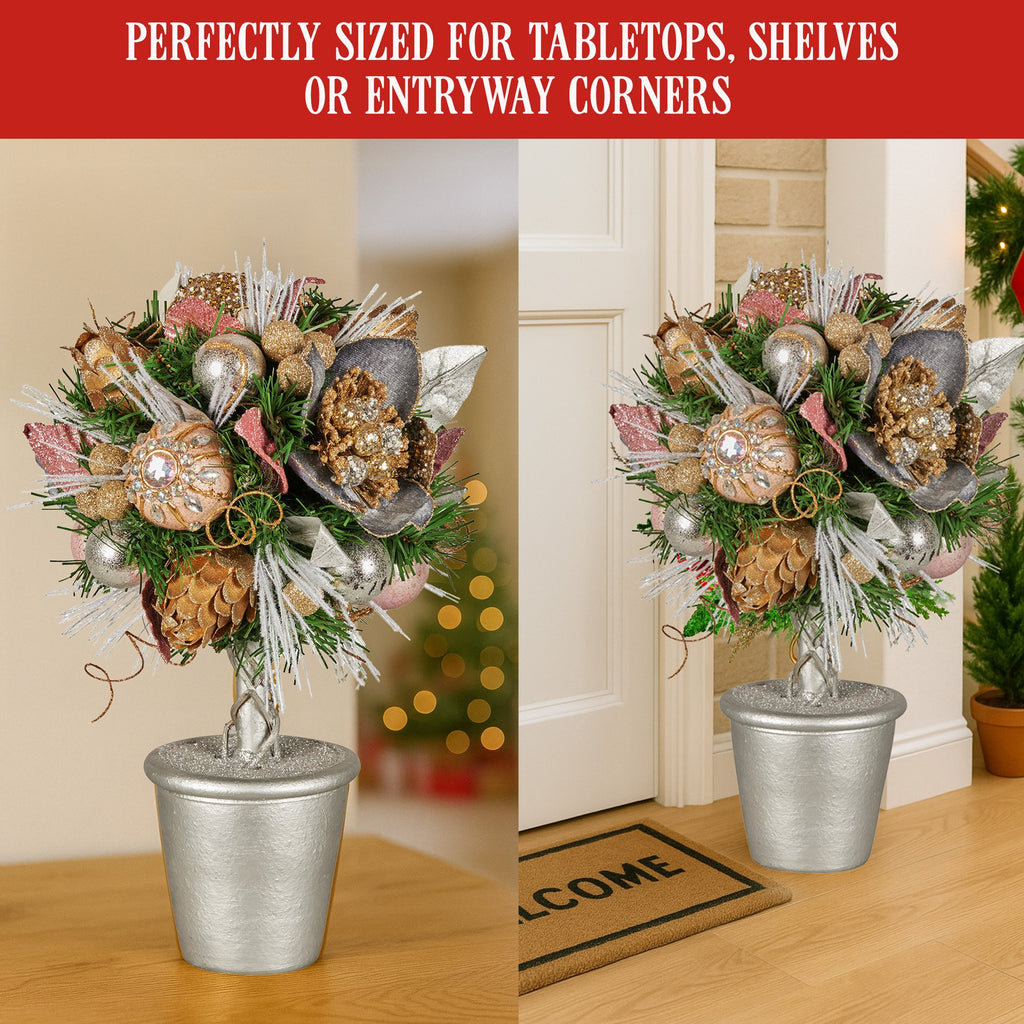 Jewelled Tabletop Topiary Tree, 36cm