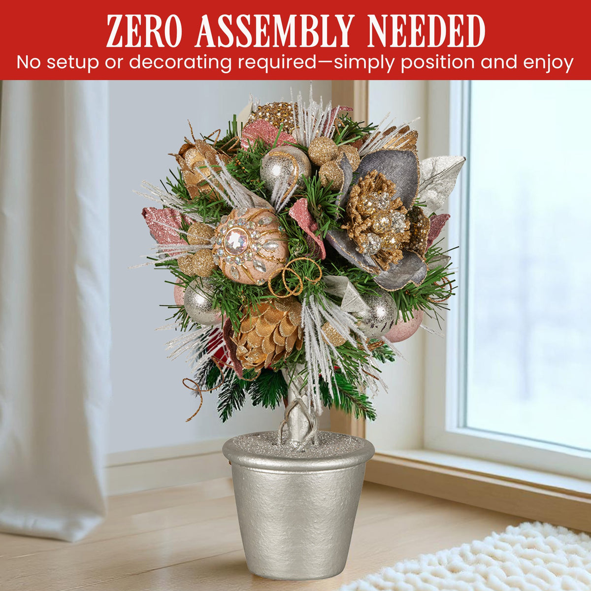 Jewelled Tabletop Topiary Tree, 36cm