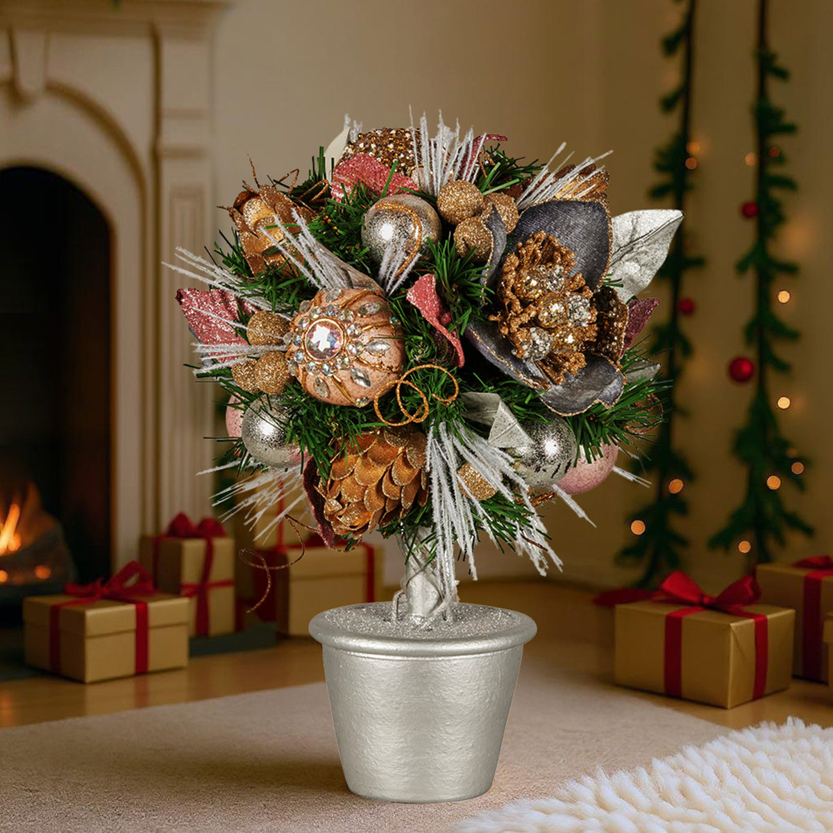 Jewelled Tabletop Topiary Tree, 36cm
