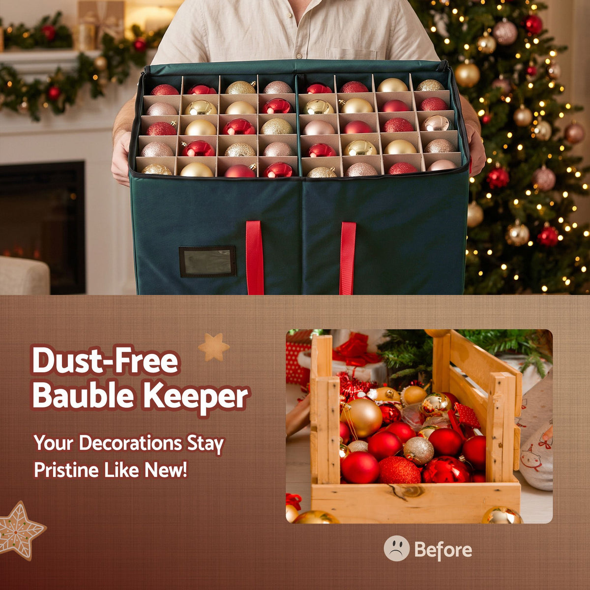 Bauble Storage Box, 128 Slots