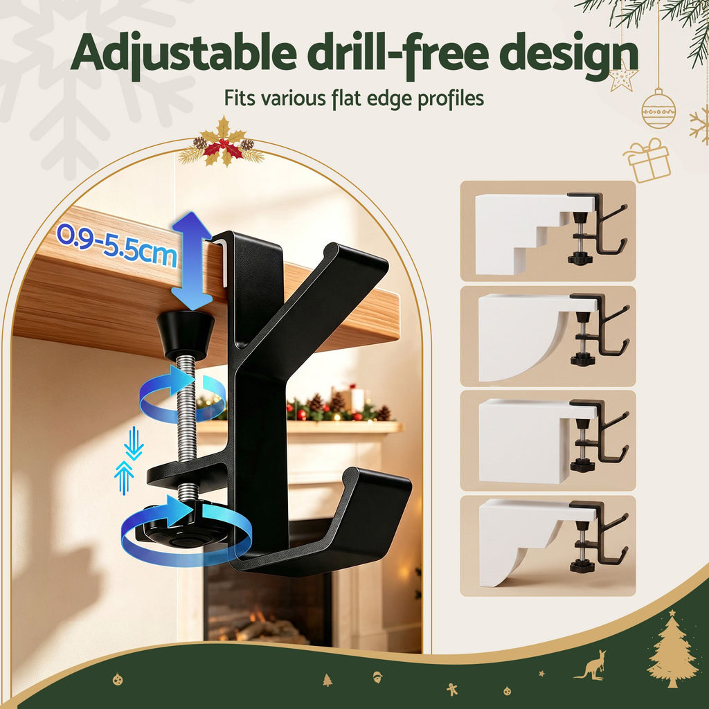 No-Drill Stocking and Garland Hooks, Set of 4