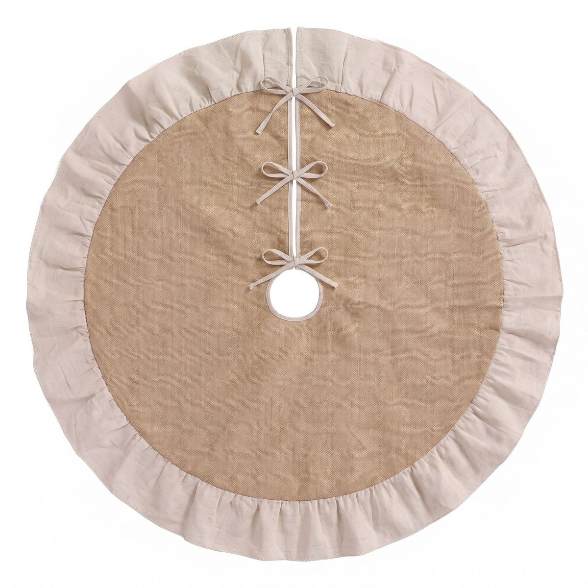 Natural Linen Tree Skirt, 120cm