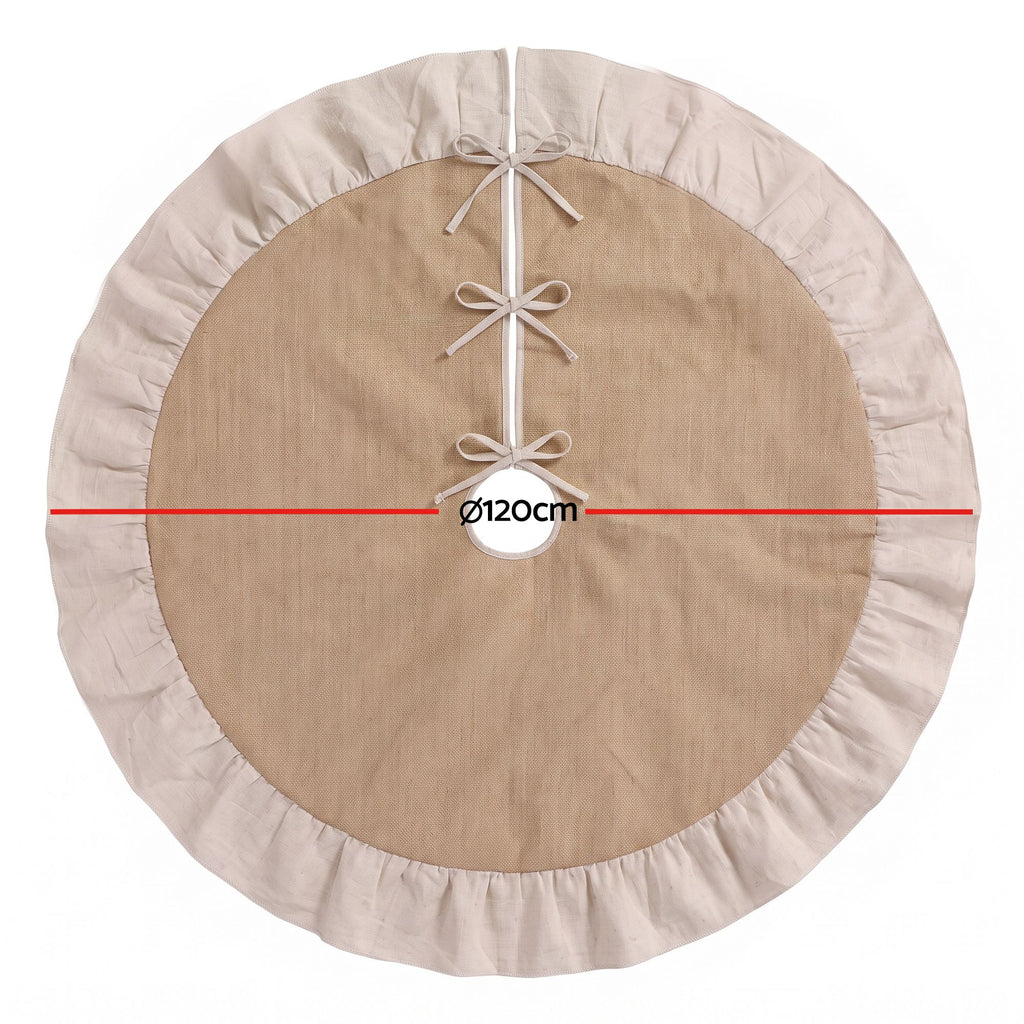 Natural Linen Tree Skirt, 120cm