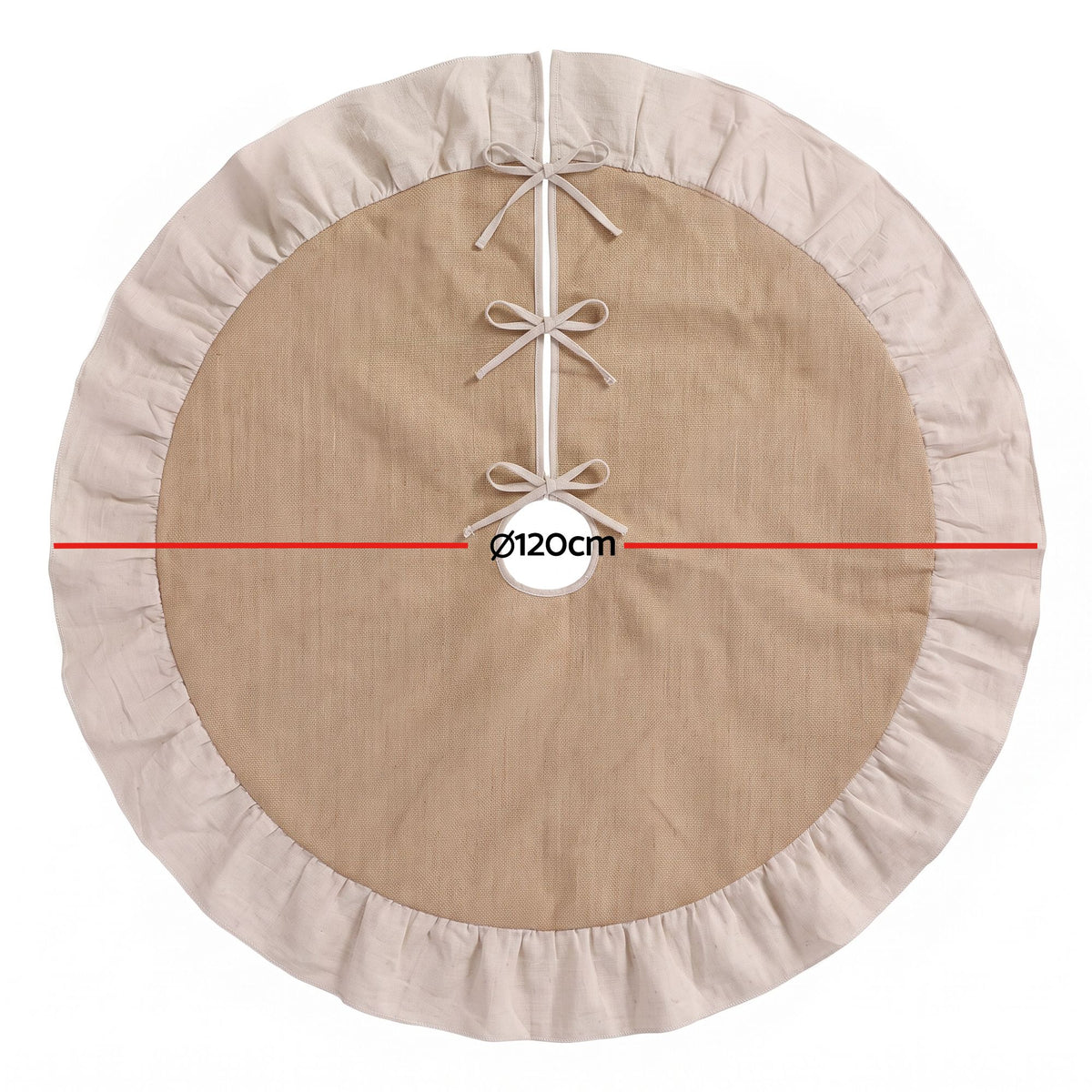 Natural Linen Tree Skirt, 120cm
