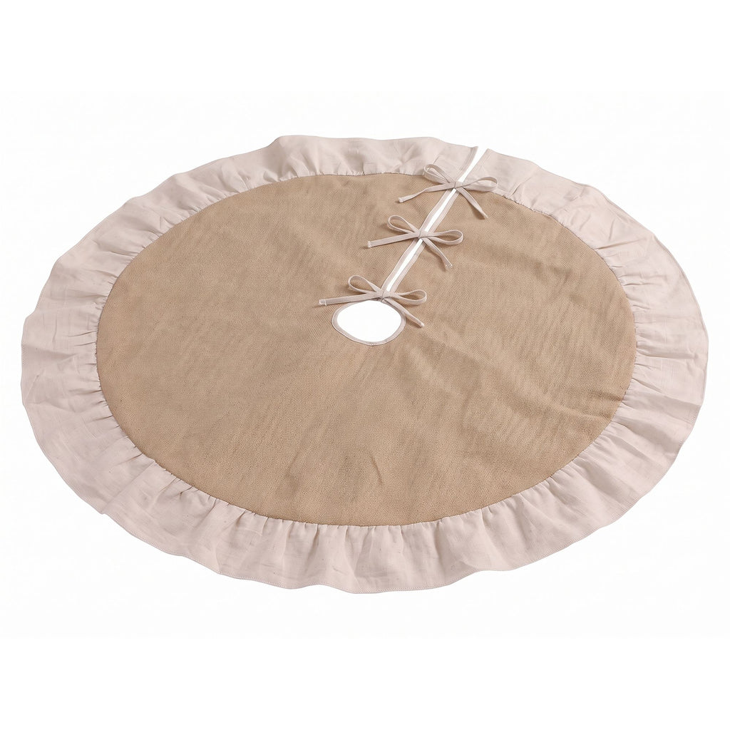 Natural Linen Tree Skirt, 120cm