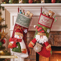 Plush Santa and Snowman Stockings, Set of 2