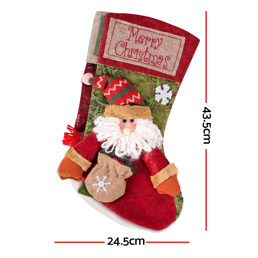 Plush Santa and Snowman Stockings, Set of 2
