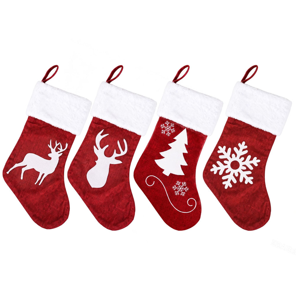 Velvet Christmas Stockings, Set of 4, 46.5cm