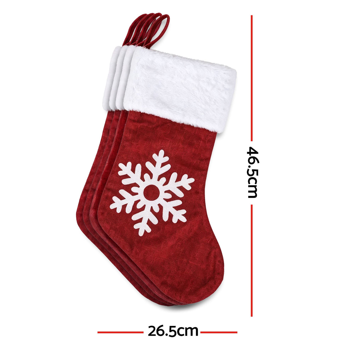 Velvet Christmas Stockings, Set of 4, 46.5cm
