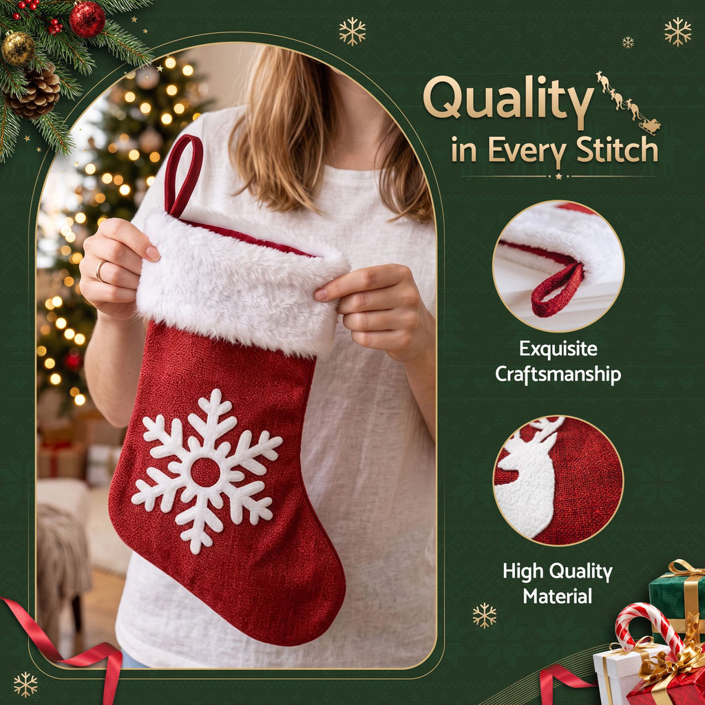 Velvet Christmas Stockings, Set of 4, 46.5cm