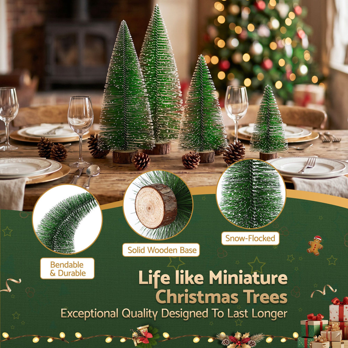 Frosted Mini Tree Table Set, 4 Pieces