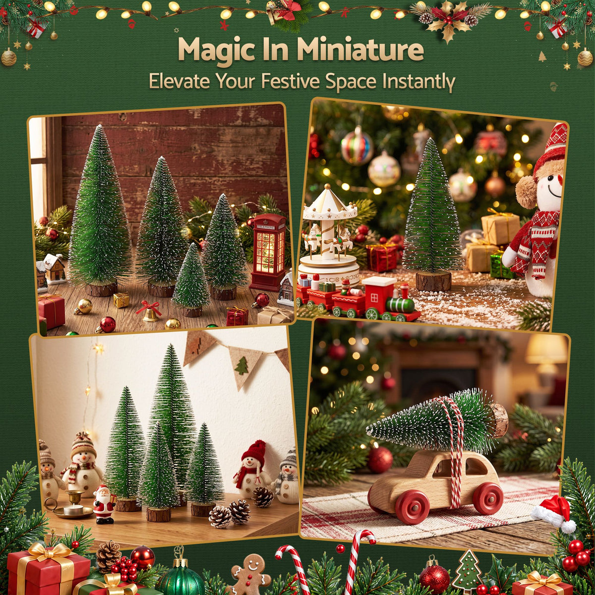 Frosted Mini Tree Table Set, 4 Pieces
