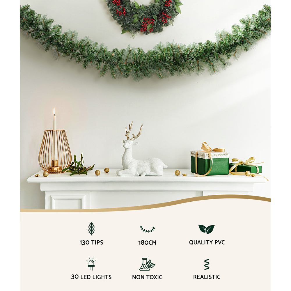 Pre-Lit Christmas Garland, 1.8m