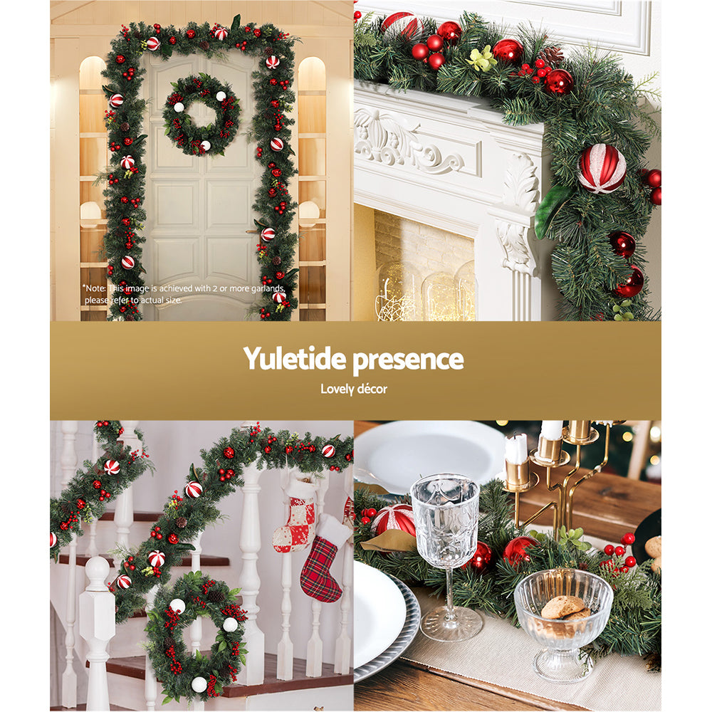 Berry and Bauble Christmas Garland, 2.7m