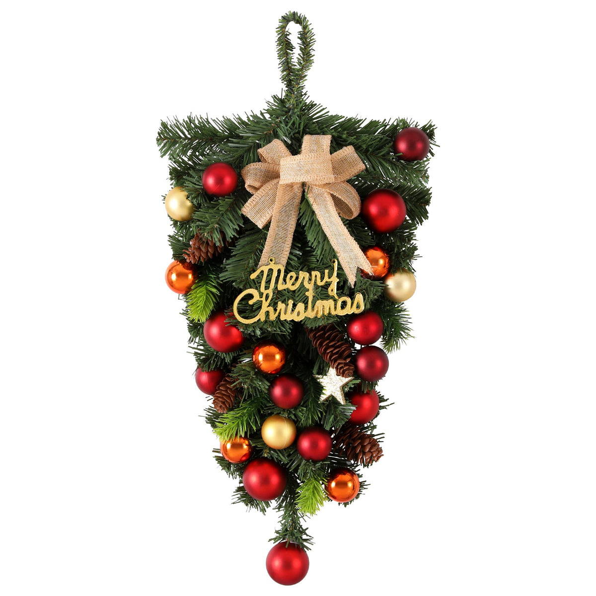 Bow and Bauble Hanging Garland, 50cm
