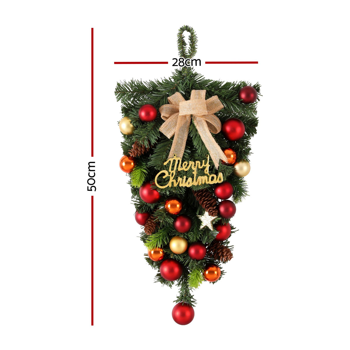 Bow and Bauble Hanging Garland, 50cm