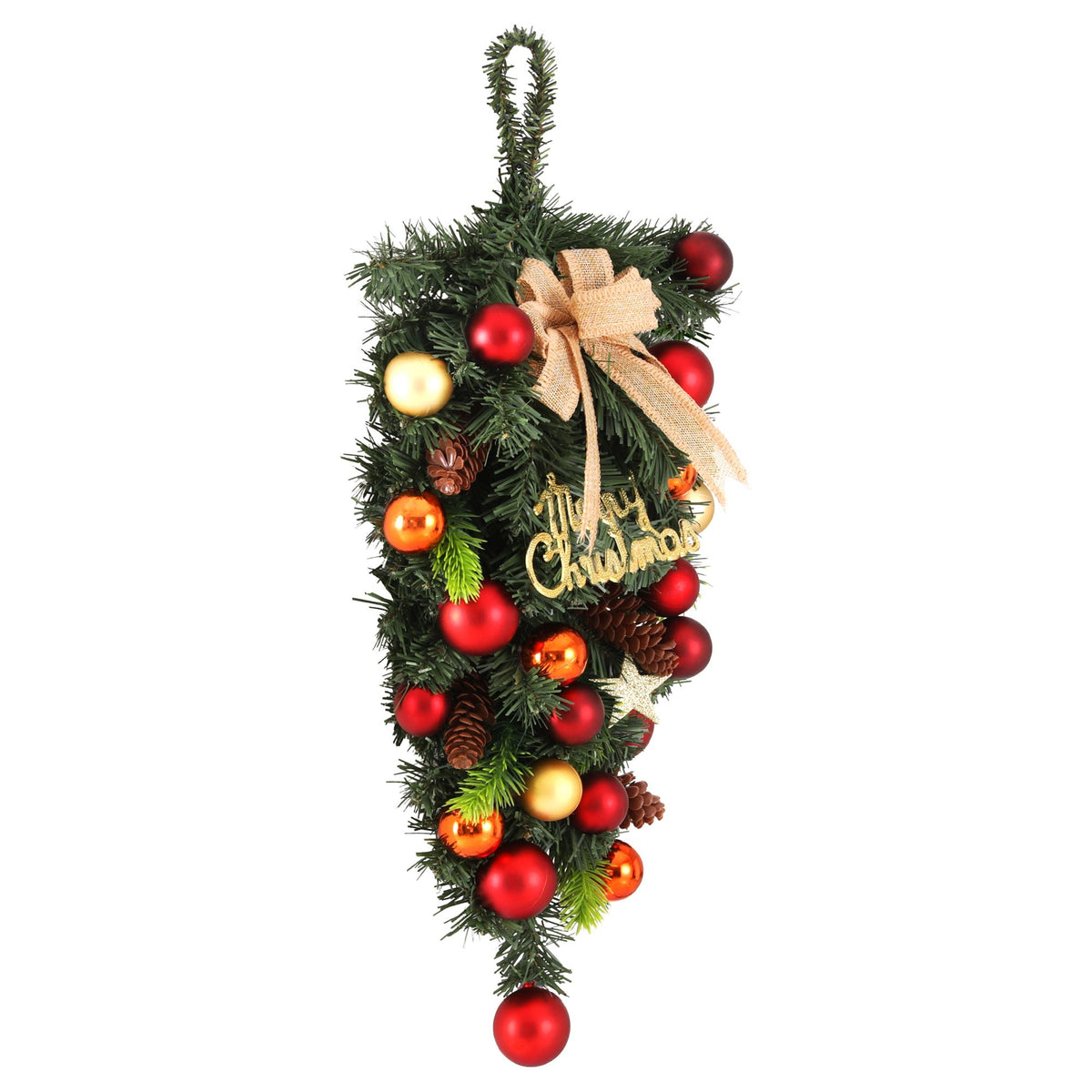 Bow and Bauble Hanging Garland, 50cm