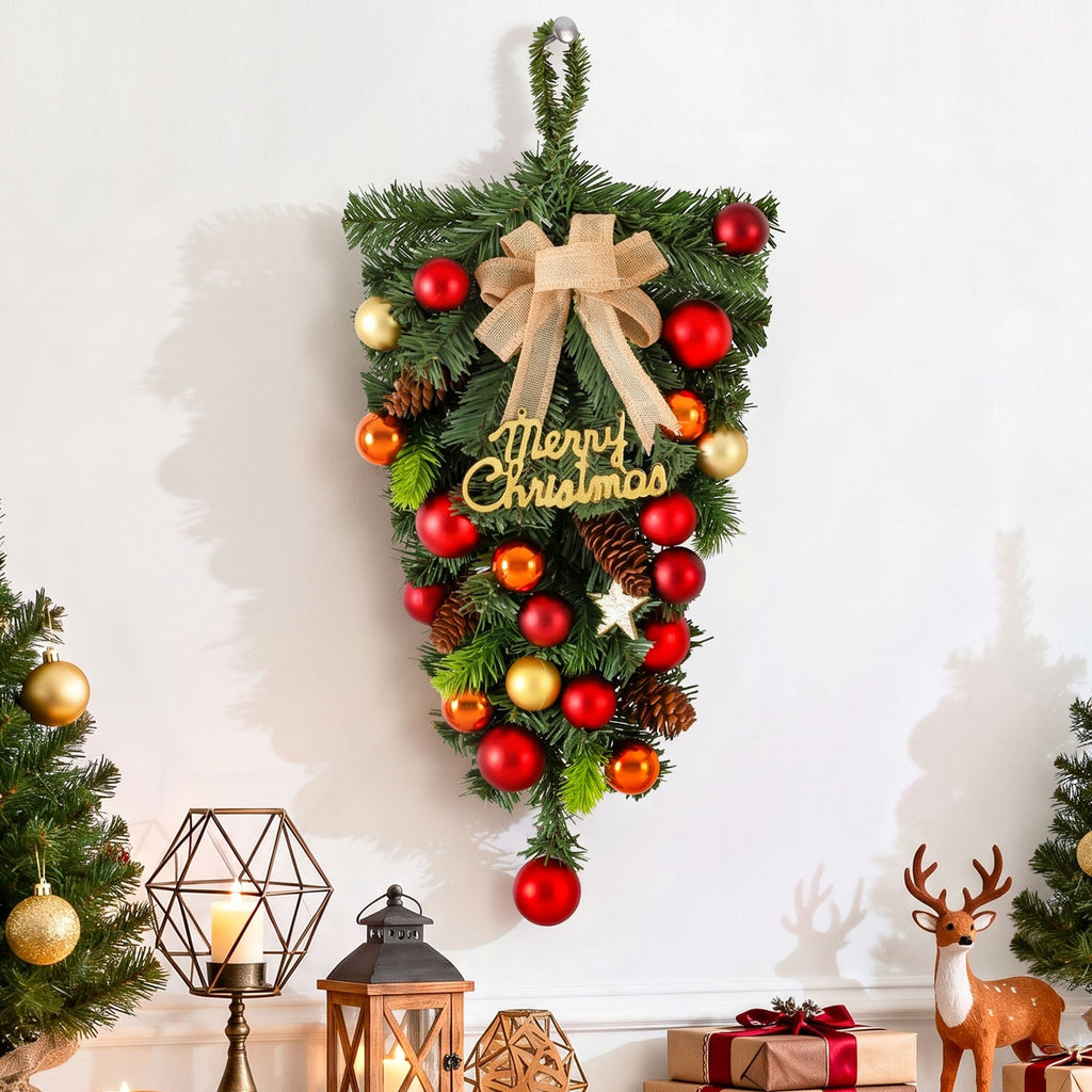 Bow and Bauble Hanging Garland, 50cm