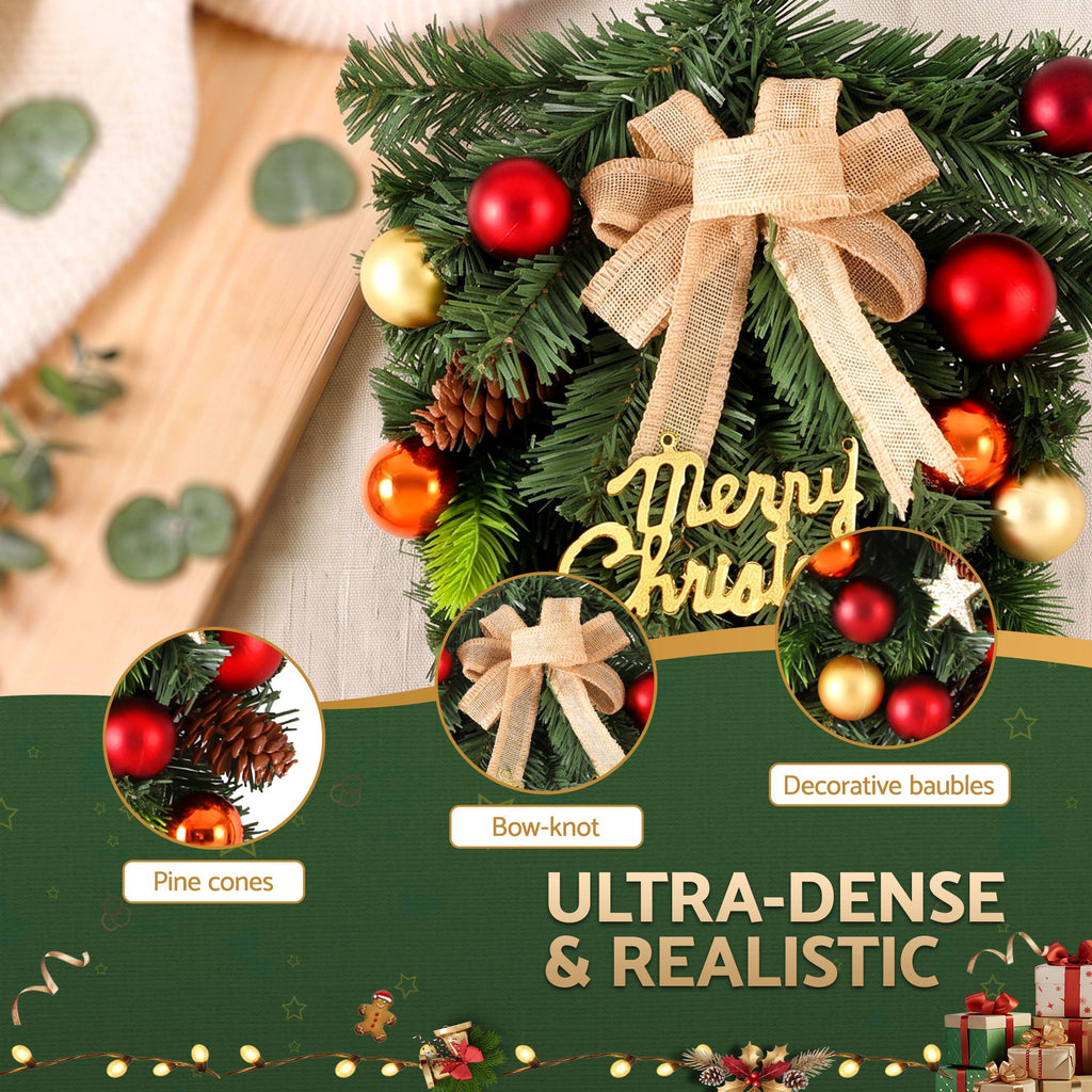 Bow and Bauble Hanging Garland, 50cm