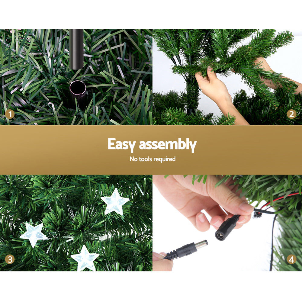 Fibre Optic Christmas Tree, 1.2m, Multicolour with Star Topper