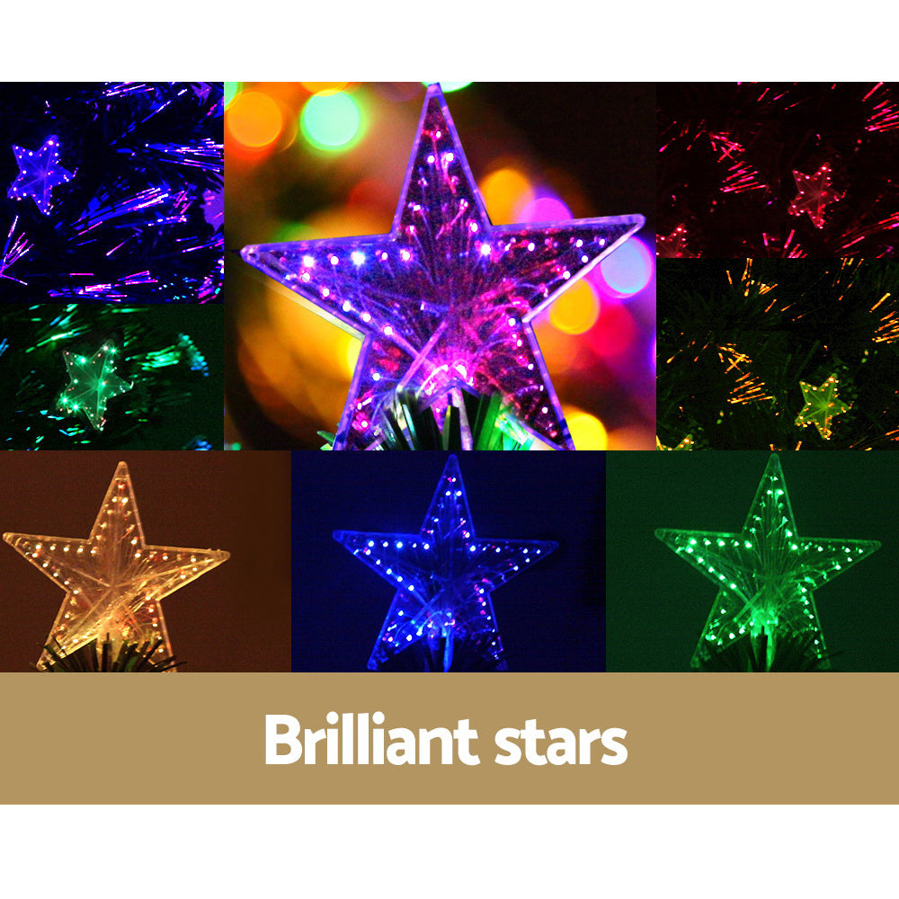 Fibre Optic Christmas Tree, 1.2m, Multicolour with Star Topper