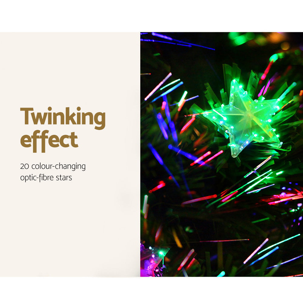 Fibre Optic Christmas Tree, 1.2m, Multicolour with Star Topper