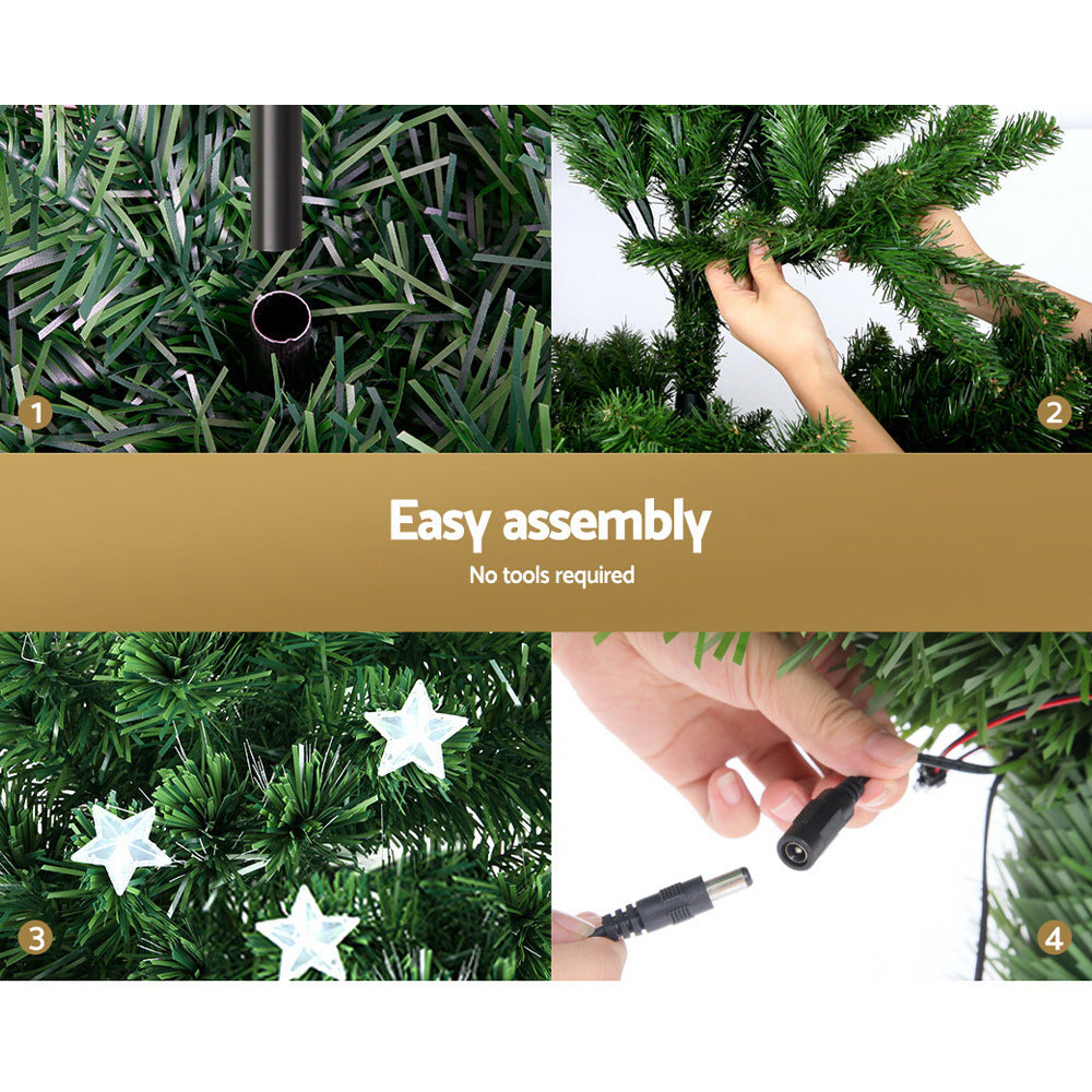 Fibre Optic Christmas Tree, 1.5m, Multicolour with Star Topper
