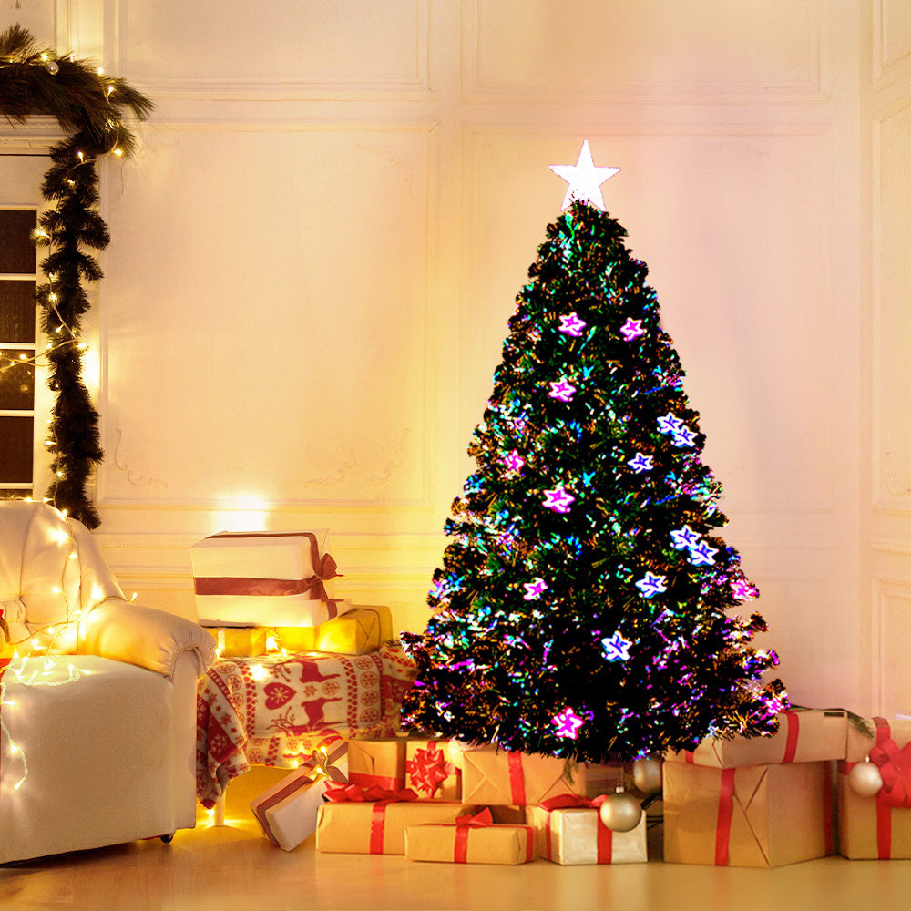 Fibre Optic Christmas Tree, 1.5m, Multicolour with Star Topper