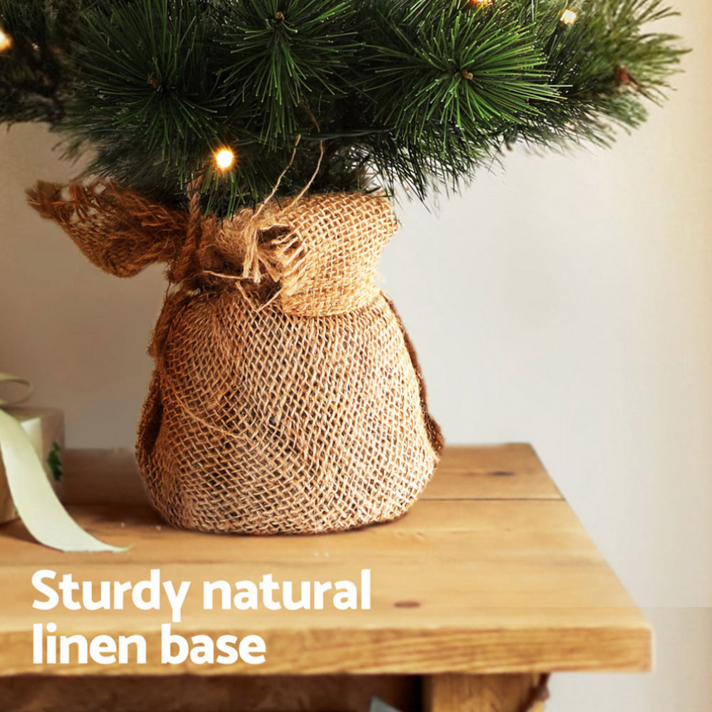 Mini Pre-Lit Tabletop Tree, 60cm, with Timer
