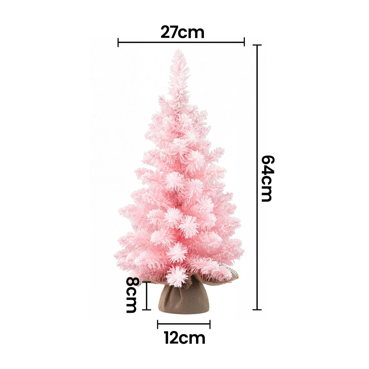 Flocked Pink Tabletop Tree, 60cm