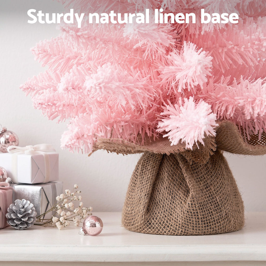 Flocked Pink Tabletop Tree, 60cm