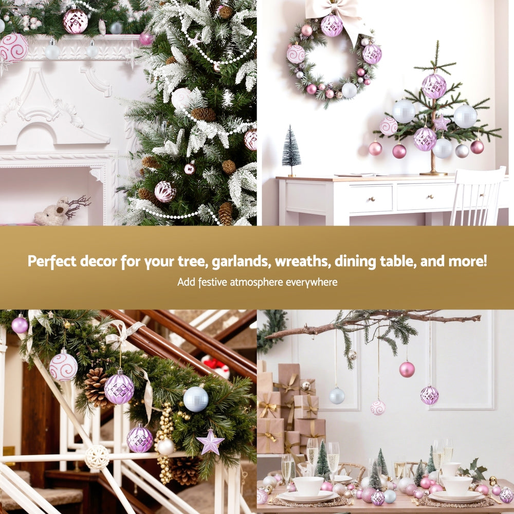 Blush Pink Bauble and Ornament Set, 33 Pieces