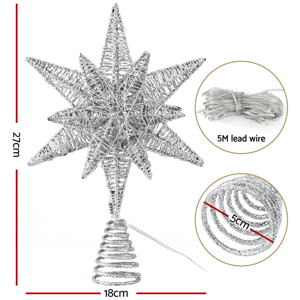 3D LED Star Tree Topper with Timer