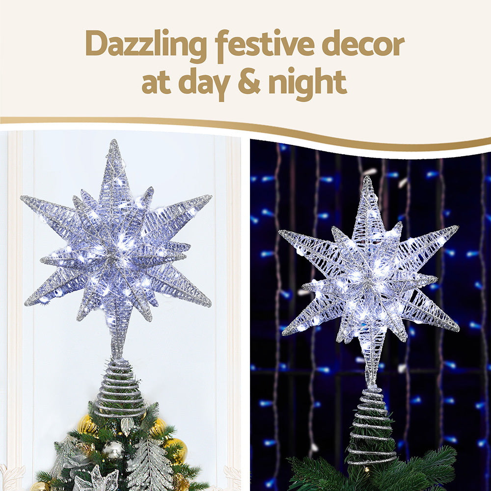3D LED Star Tree Topper with Timer
