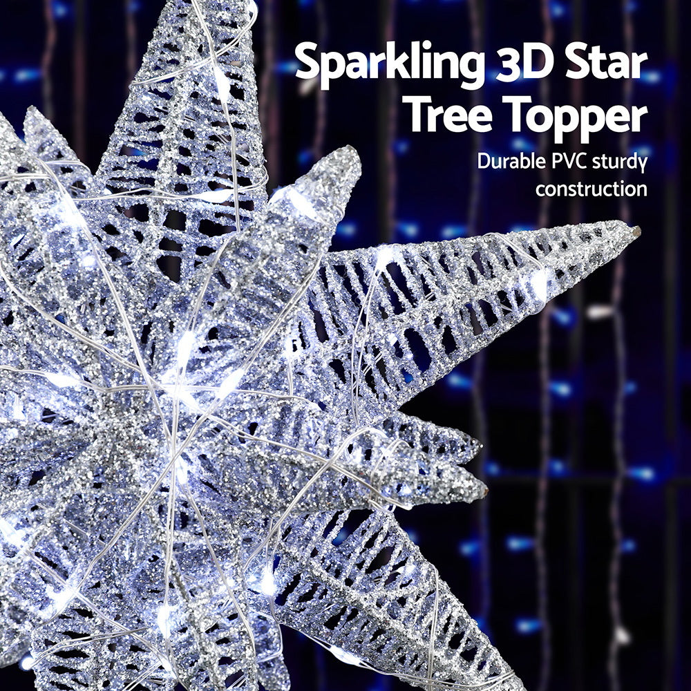 3D LED Star Tree Topper with Timer