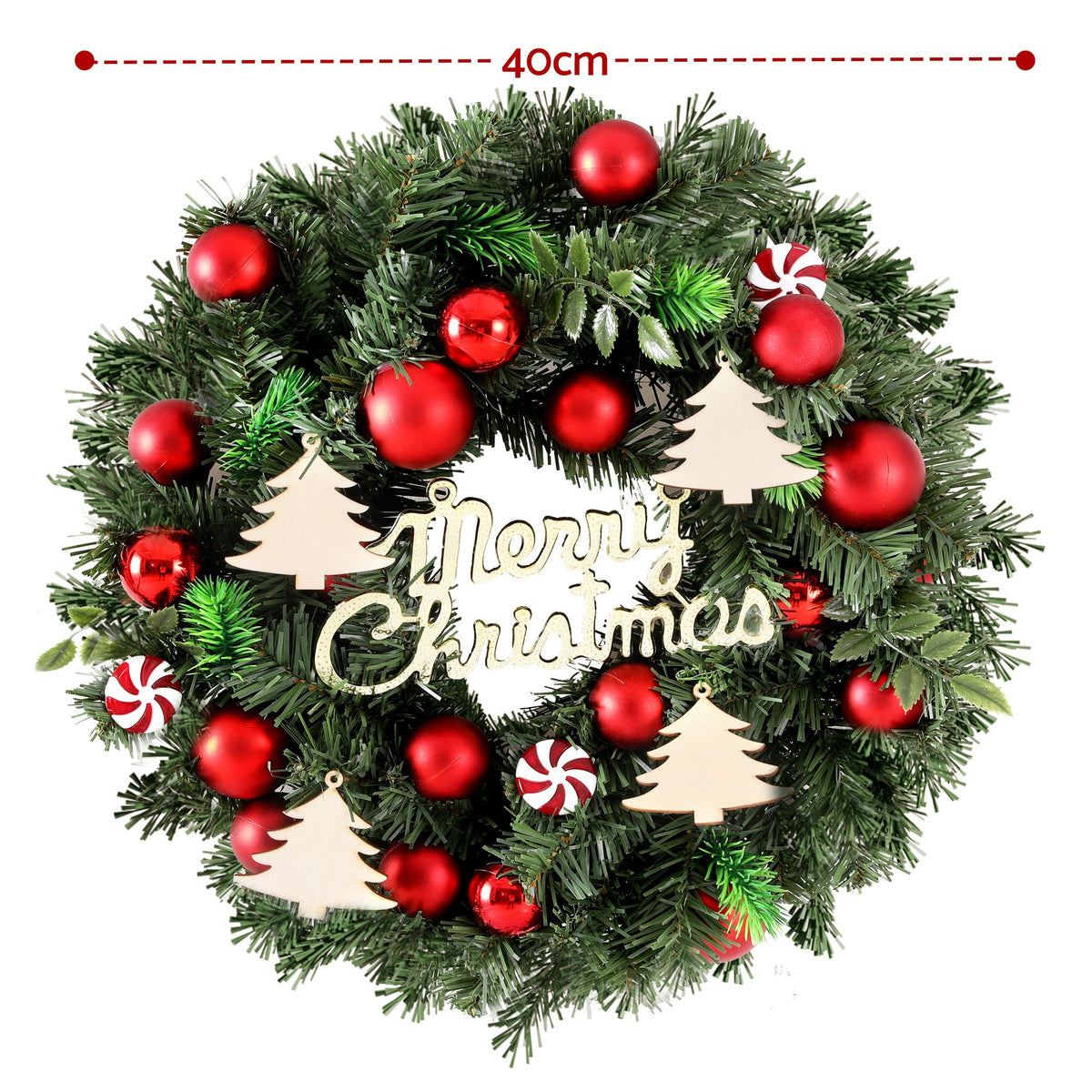 Candy Bauble Christmas Wreath, 40cm