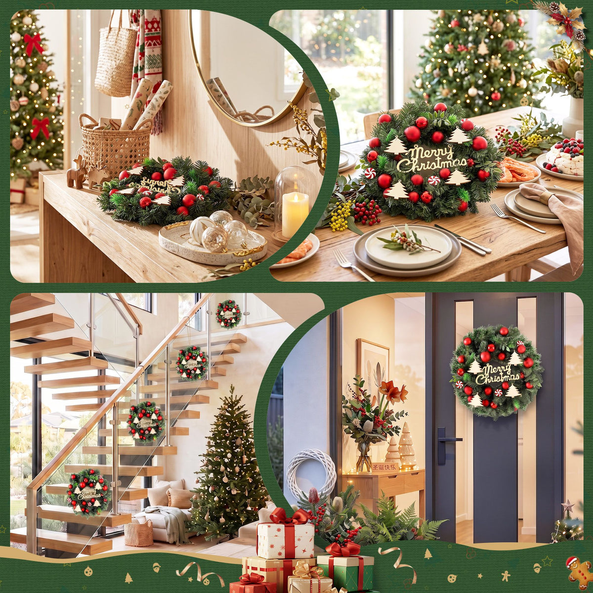 Candy Bauble Christmas Wreath, 40cm