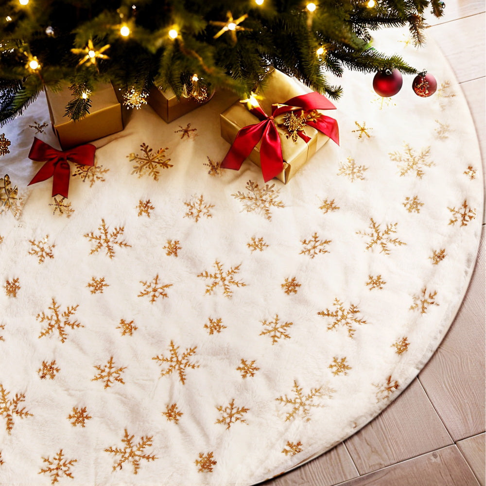 Snowflake Christmas Tree Skirt, 120cm