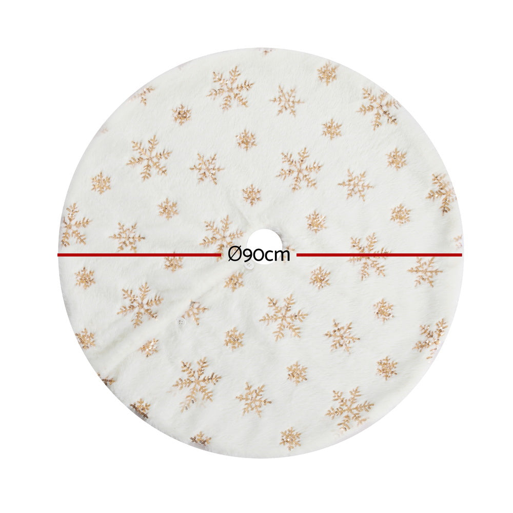 Snowflake Christmas Tree Skirt, 90cm