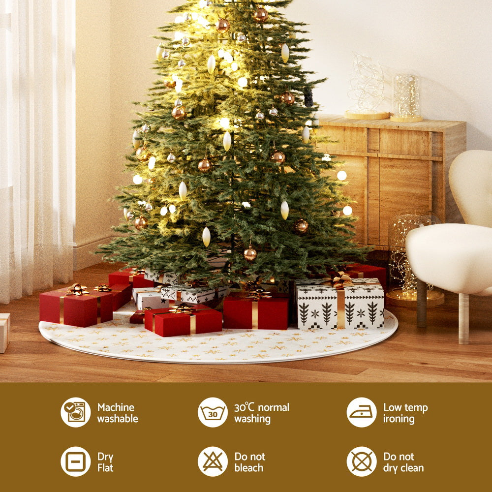 Snowflake Christmas Tree Skirt, 90cm