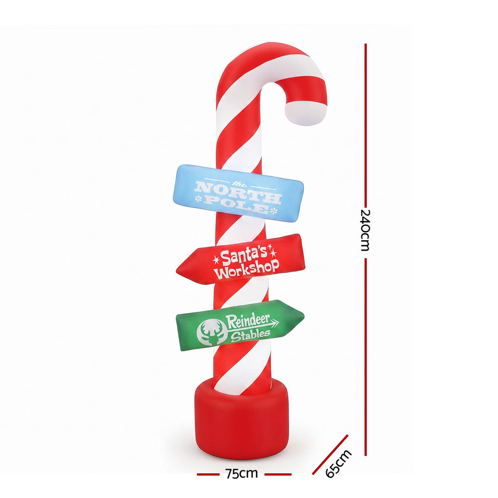 Inflatable Candy Cane Pole, 2.4m