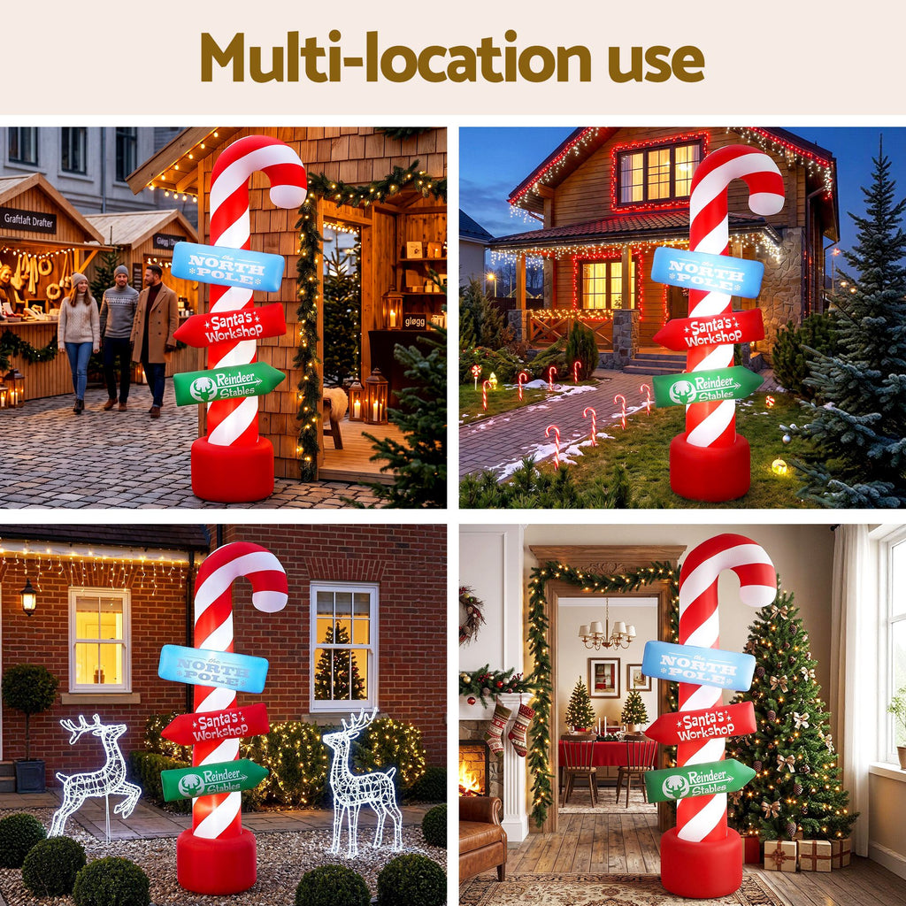 Inflatable Candy Cane Pole, 2.4m
