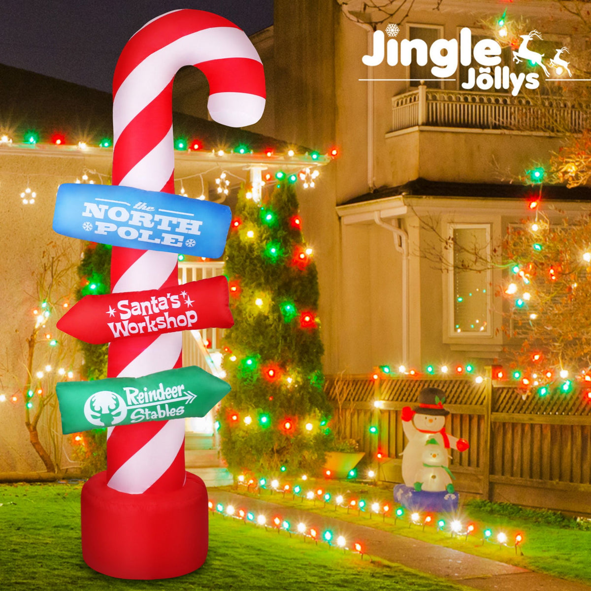 Inflatable Candy Cane Pole, 2.4m