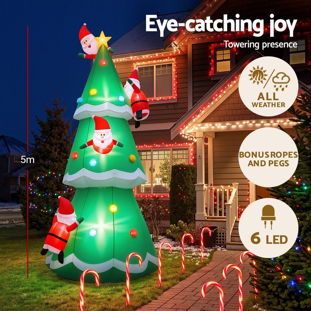 Giant Inflatable Santa Christmas Tree, 5m