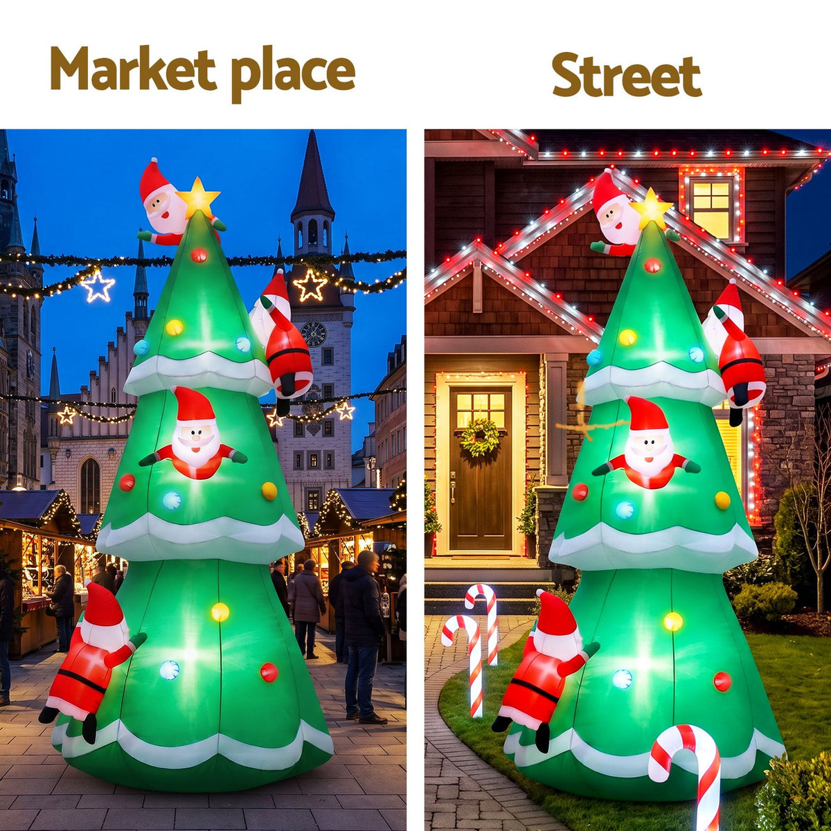 Giant Inflatable Santa Christmas Tree, 5m