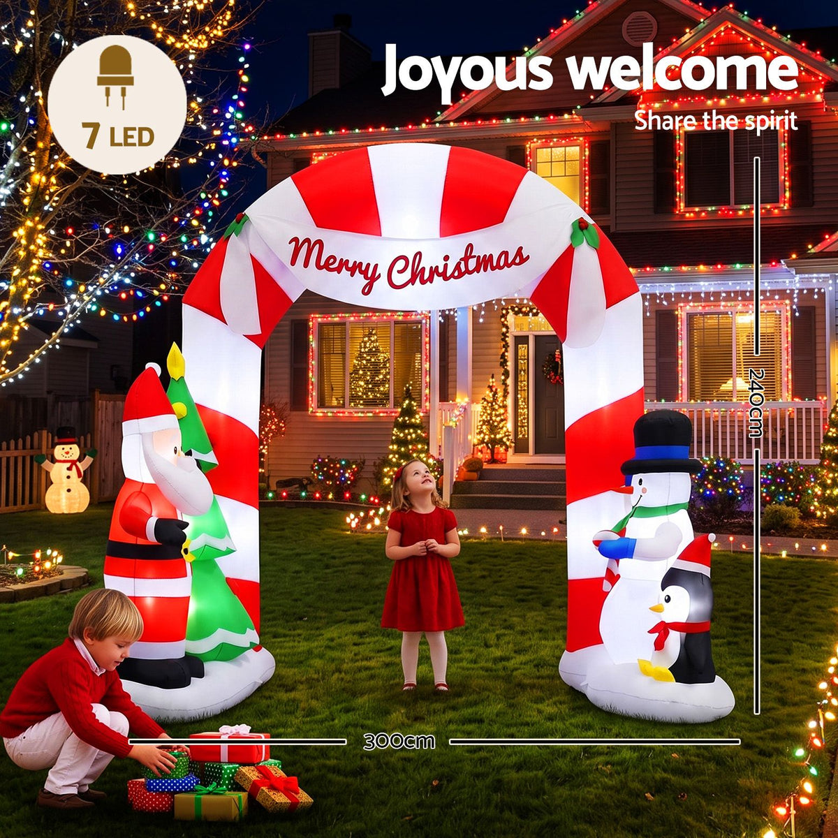 Inflatable Santa Archway, 3m