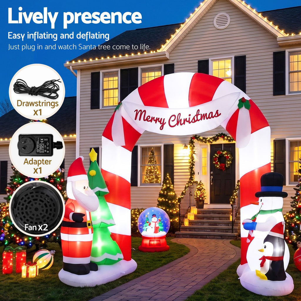 Inflatable Santa Archway, 3m