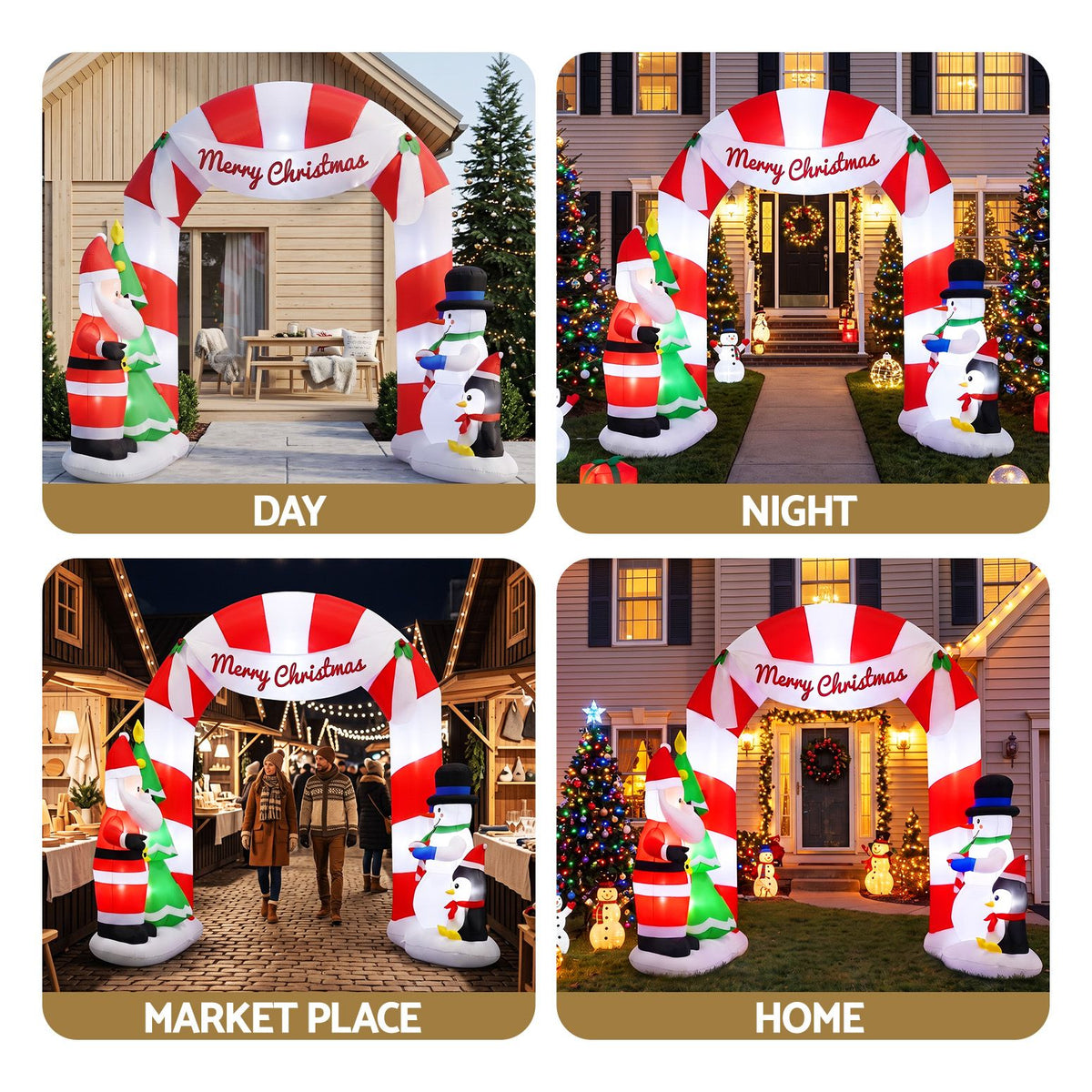 Inflatable Santa Archway, 3m